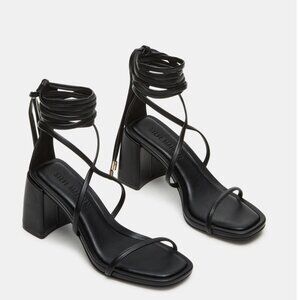 Steve Madden Demure Black Strappy Heels